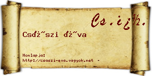Császi Éva névjegykártya