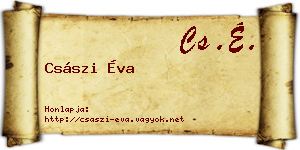 Császi Éva névjegykártya