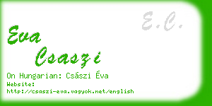 eva csaszi business card